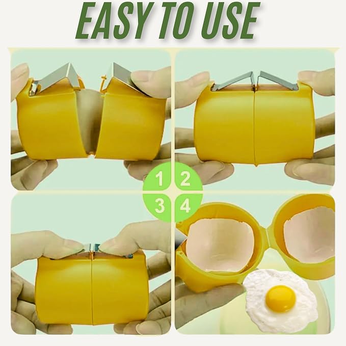 Egg Shell Opener for Raw Eggs – No Mess Egg Cracker Tool & Separator, Eggshell Topper Cutter for Easy Egg Opening, Perfect Egg Cracking Tool – Not for Hard-Boiled Eggs