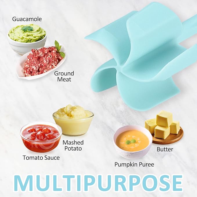 Ourokhome Rotary Cheese Grater Shredder and Hamburger Meat Chopper Stirrer, Round Food Slicer with 3 Drum Blades and Ground Beef Meat Breaker with Heat Resistant 5 Curved Blades