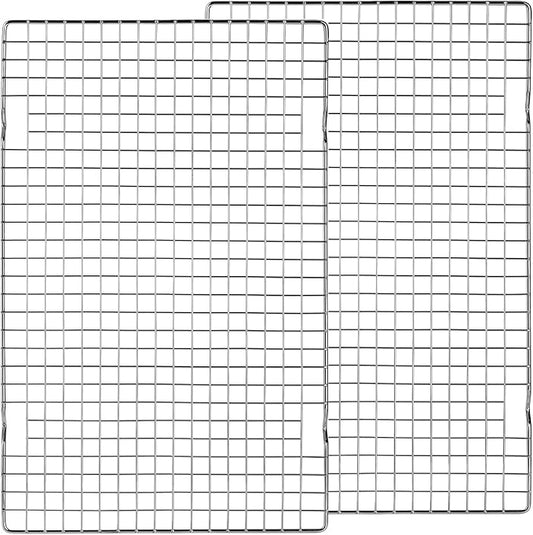 Tebery 2 Pack Heavy-Duty Wire Cooking Rack Baking Racks Fits Half Sheet Pan, Nonstick Baking & Cooling Grid for Roasting, Cooking, Grilling, Drying - 16" x 10"