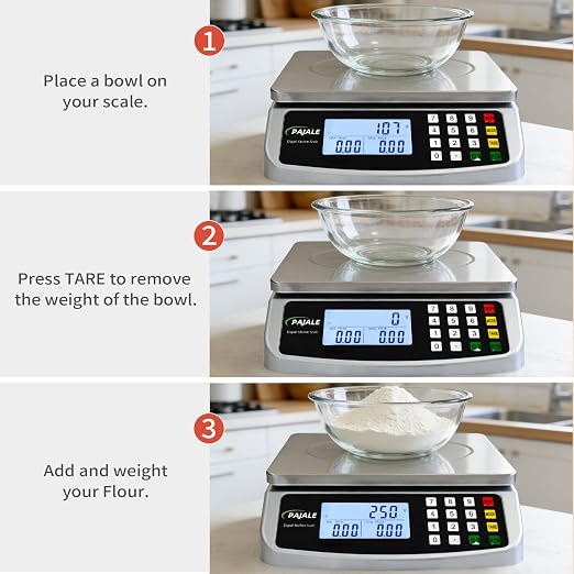 Large Food Scale 88 lb, Commercial Kitchen Scale 40kg with Price Computing, 0.05oz/1g, 304 Stainless Steel Digital Scale for sourdough Bread Baking Cooking Meat Restaurant Vegetables Farm