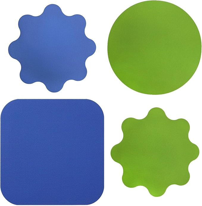 4 Pcs Rubber Jar Opener Gripper Pads Multi-function Bottle Openers | Non-Slip Silicone Jar Opener for Seniors, Arthritis, Weak Hands – Easy to Twist Off Small & Large Lids, Blue & Green Set