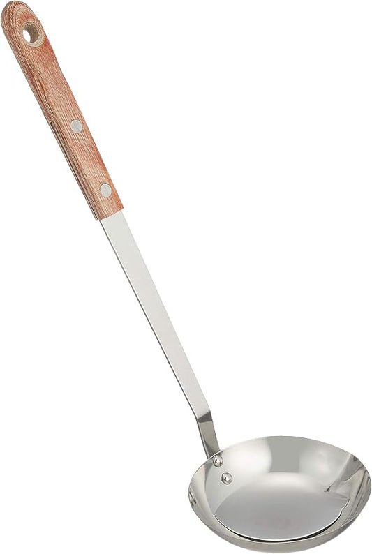 Frost Bird Seisakusho Pakka Wood Ladle Medium Stainless Steel Wood Pattern Made in Japan