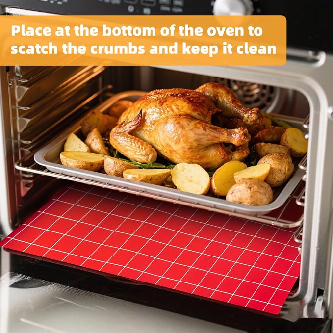 Silicone Baking Mat Roll 16IN*5FT Free Cutting, Non-Slip Pastry Mat, Non-Stick Reusable Air Fryer Liner, Oven Liners, Freeze Dryer Mat, Easily Cut to Size Fit All Ovens Pans Tins Dishes