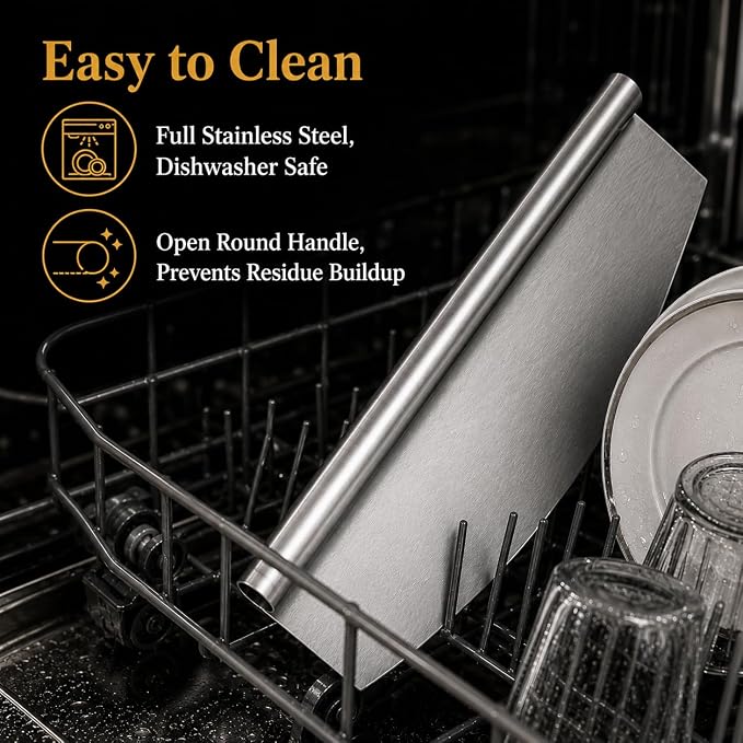 HUJI 14-Inch Premium Pizza Cutter Rocker Style - Heavy-Duty Stainless Steel Blade - Non-Stick, Slicing Tool for Pizzerias and Gourmet Home Cooking