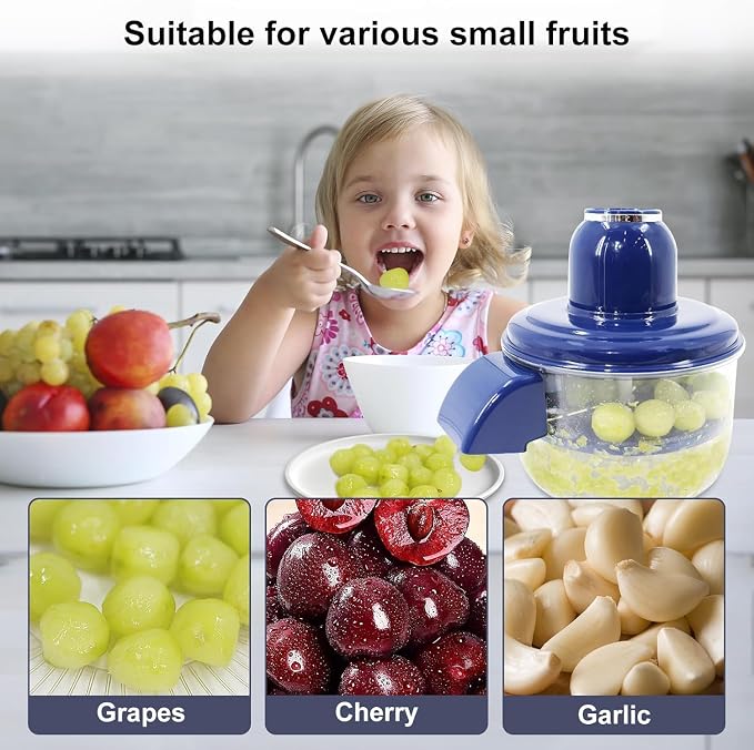 Automatic Electric Peeler for Garlic &Small Fruit, Portable Rechargeable Electric Grapes Peeling Machine for Home,Outdoor Picnic,Commercial Kitchen (Blue)