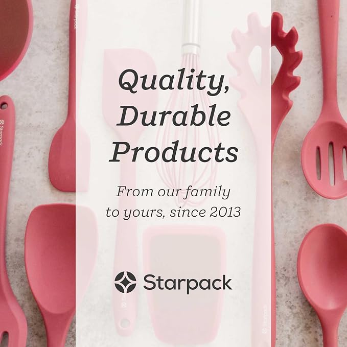 Starpack XL Premium Silicone Pasta Fork (13.5") - Spaghetti Spoons High Heat Resistant to 600°F - Silicone Pasta Spoon Strainer - Server Spoon with Teeth - Server Utensil for Pastas