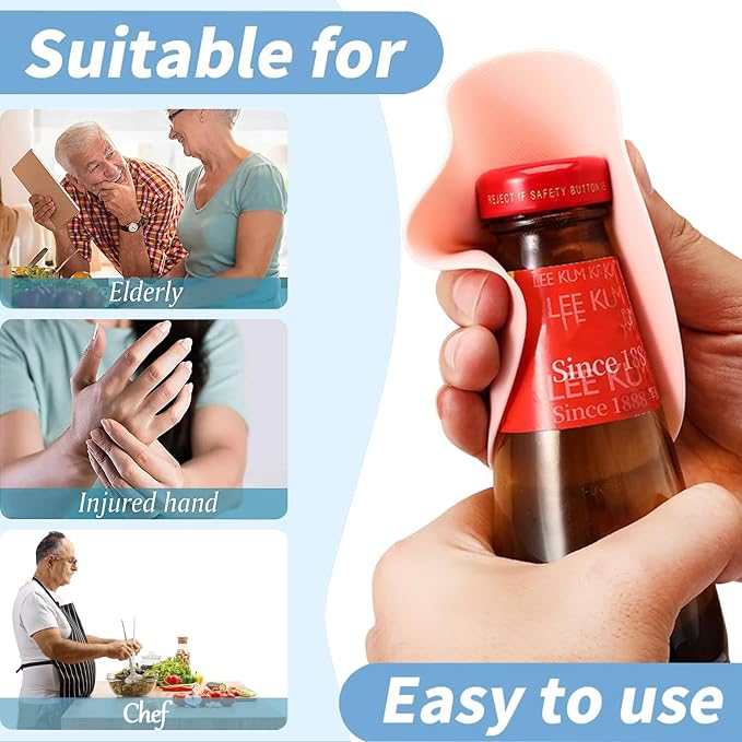Rubber Jar Opener Gripper Pad Set Gadgets 4pcs Round Multi Function Can Silicone Easy Opening Bottle Lid Heat Insulated Non Slip for Seniors Arthritis Weak Hands Kitchen Coasters Tool