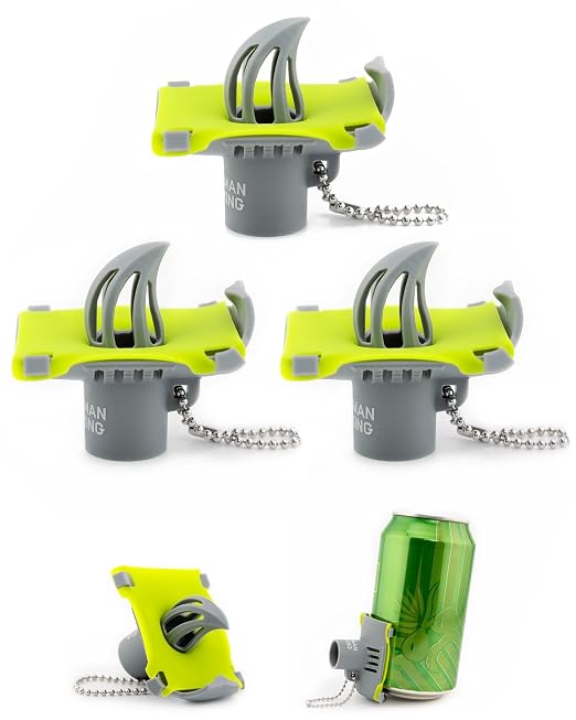 The Krak'in 2.0 (3-Pack) - Innovative Shotgun Tool with Built-in Funnel - Gray/Green - Great for Parties, Golfing, Beach Days, Sporting Events, etc.