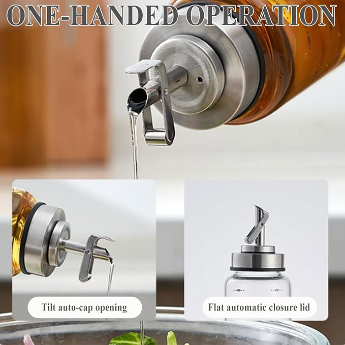 Olive Oil Dispenser Bottle,17 Oz Oil Dispenser For Kitchen,Glass Oil Bottle