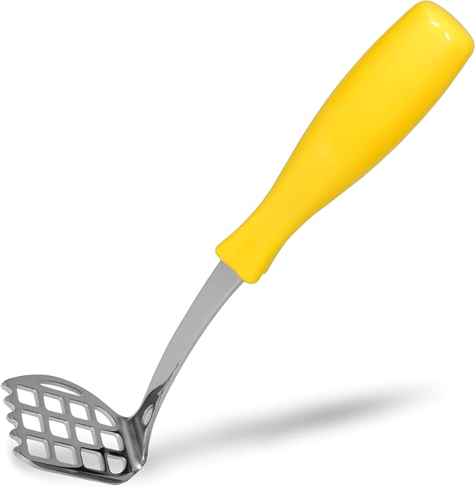 Smallish Egg & Potato Masher, Heavy Duty Stainless Steel, Hand Smasher For Potatoes Avocado and Beans 7.4” Mashing Utensils