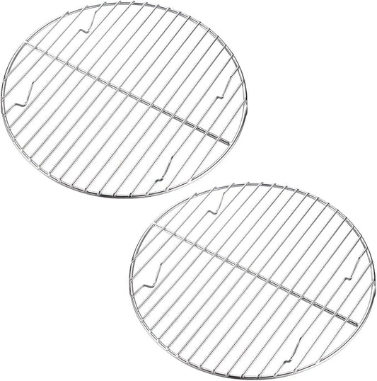 CAMPINGMOON 2pcs Round round cooling rack 304 Stainless Steel Cooking Grid Grill (φ9.5 inches, W24-2P)