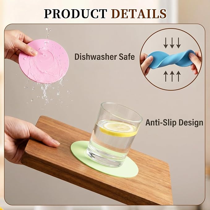 6Pcs Jar Opener Gripper Pad, Rubber Jars Opener, Can Openers For Opening Jars Gripper To Open Jaring, Non Slip Jar Bottle Lid Openers Kitchen Coasters Tool