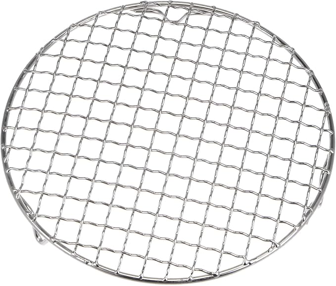 HARFINGTON Round Cooking Rack 7.5-inch 201 Stainless Steel Cross Wire Barbecue Grill Net with 20mm Legs for Cooking Baking Steaming BBQ