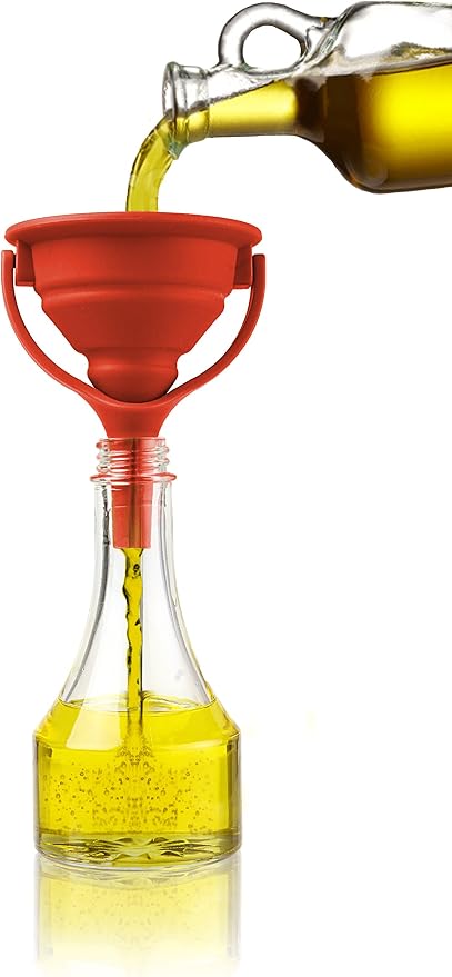 Dexas GCF2-1795 POP Small Collapsible Silicone Funnel, 2.5", Red