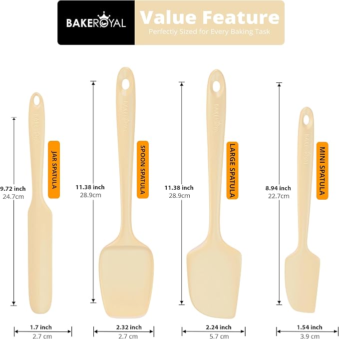 BakeRoyal Silicone Spatulas Set - Beige
