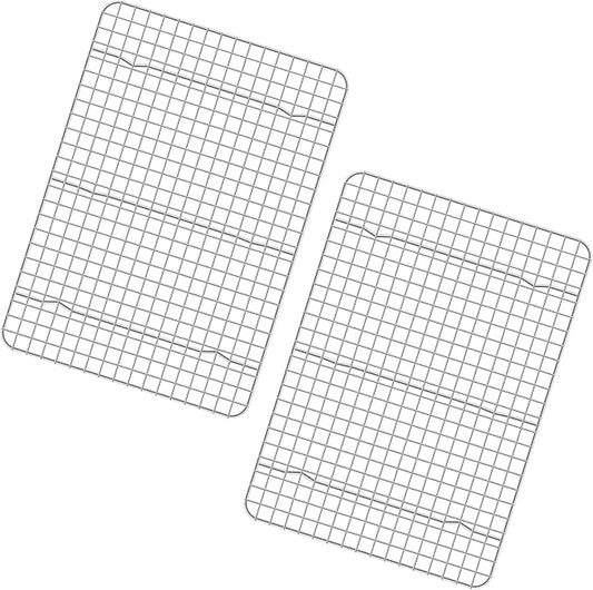 KORCCI Cooling Rack 2pcs 11.5 X 16.5" - 304 Stainless Steel Wire Cookie Rack for Cooking & Baking, Oven-Safe, Dishwasher-Safe, Heavy Duty, Large Grid Cooling Rack for Roasting