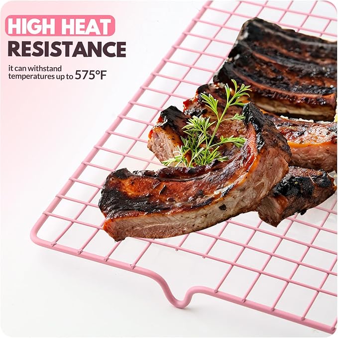 2 PCS Cooling Racks for Cooking and Baking, 16x10 Inches Stainless Steel Cooling Rack, Sheet Pan with Wire Rack for Baking Sheet, Bacon Rack Oven Safe Fits Jelly Roll Sheet Pan