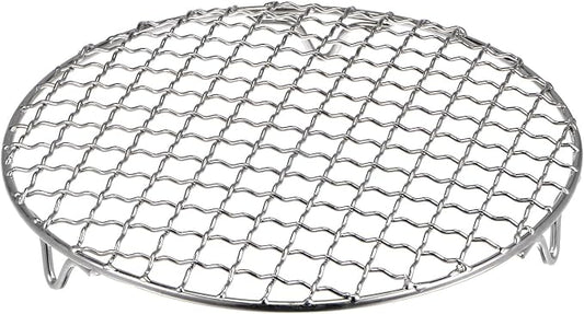HARFINGTON Round Cooking Rack 8-inch 201 Stainless Steel Cross Wire Barbecue Grill Net with 20mm Legs for Cooking Baking Steaming BBQ