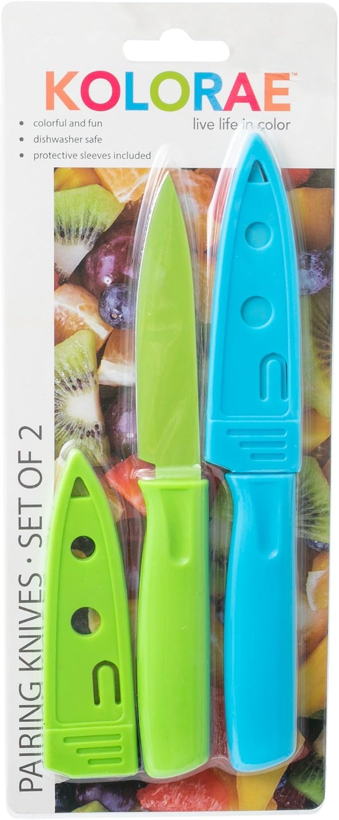 KOLORAE PARING KNIVES - COLORFUL AND FUN, SHARP CUTTING PARING KNIVES MAKE FOR A GREAT GIFT FOR FRIENDS OR FAMILY (3 SETS OF 2) - AVAILABLE IN A SET OF 2 OR 6! (6)