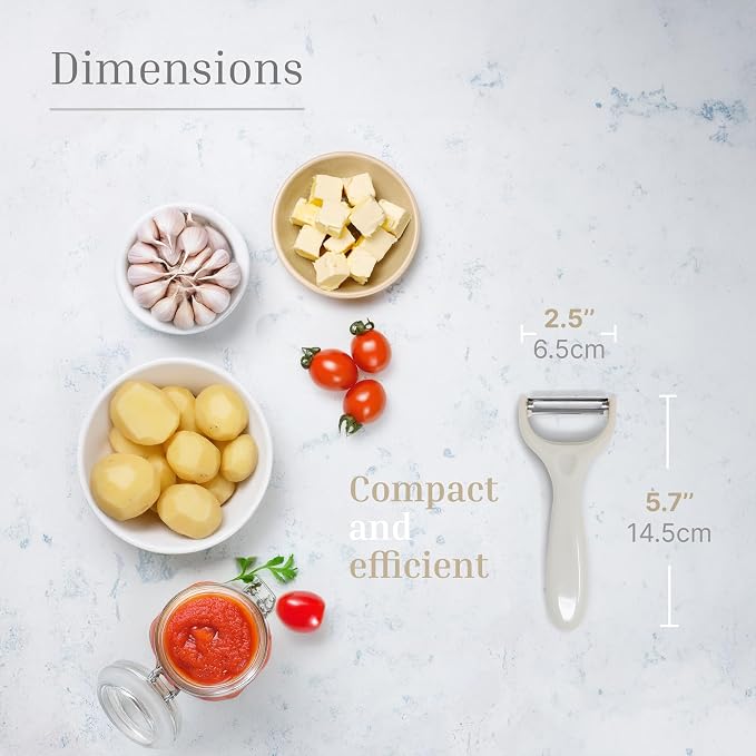 Y-Shaped Vegetable Peeler – Stainless Steel Blade with Comfortable Handle, Fruit and Vegetable Slicer, Potato and Carrot Cutter, Cucumber and Veggies Slicer – Kitchen Tools & Accessories – Cream