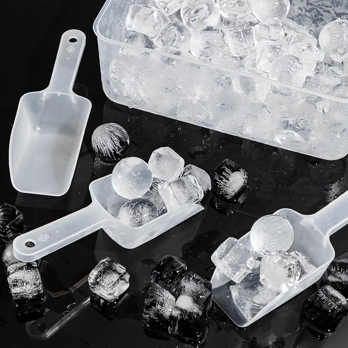 18Pcs Anti-scrath Frosted Clear Scoop for Candy Ice Cream Bar, 6.5inch Scoops for Home Storage Containers Flour/Sugar/Rice, Buffet Table Spoons for Wedding Birthday Baby Shower Party