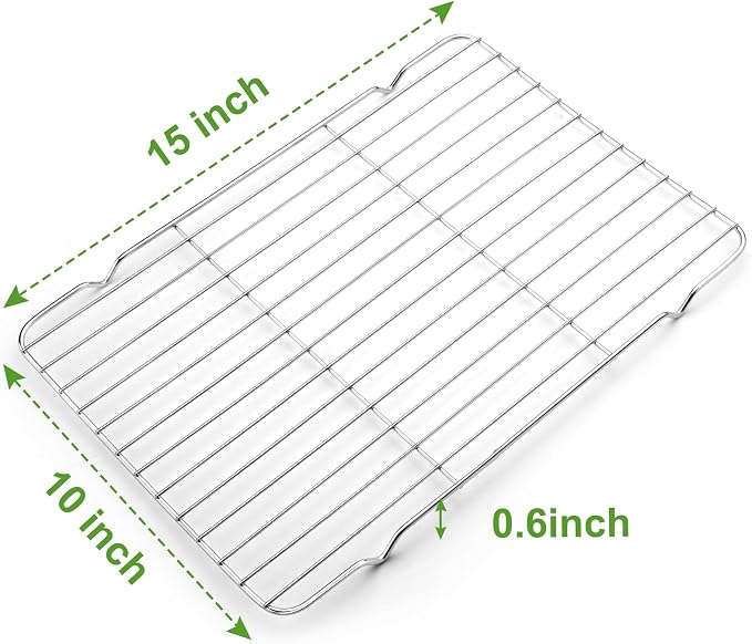 Decymis Cooling Rack and Baking Rack, Stainless Steel, 2PCS, 10" x 15" | Heavy Duty Cooling Racks for Cooking and Baking, Sturdy Wire Rack for Baking & Grilling, Easy to Clean Oven & Dishwasher Safe