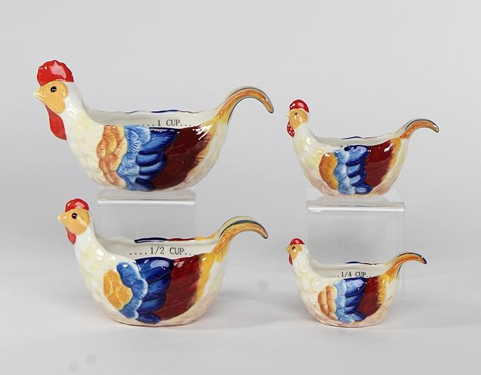 Cosmos Gifts 31983 Blue Rooster Measuring Cups