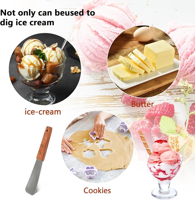 Ice Cream Spade,Stainless Steel Ice Cream Shovel with Wooden Handle…