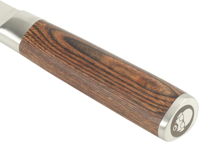 Babish 8-Inch Bread Knife – High-Carbon 1.4116 German Steel Serrated Knife with Dark Pakka Wood Handle, Full-Tang Razor Sharp Kitchen Knife for Slicing Bread, Crusting & Artisan Loaves