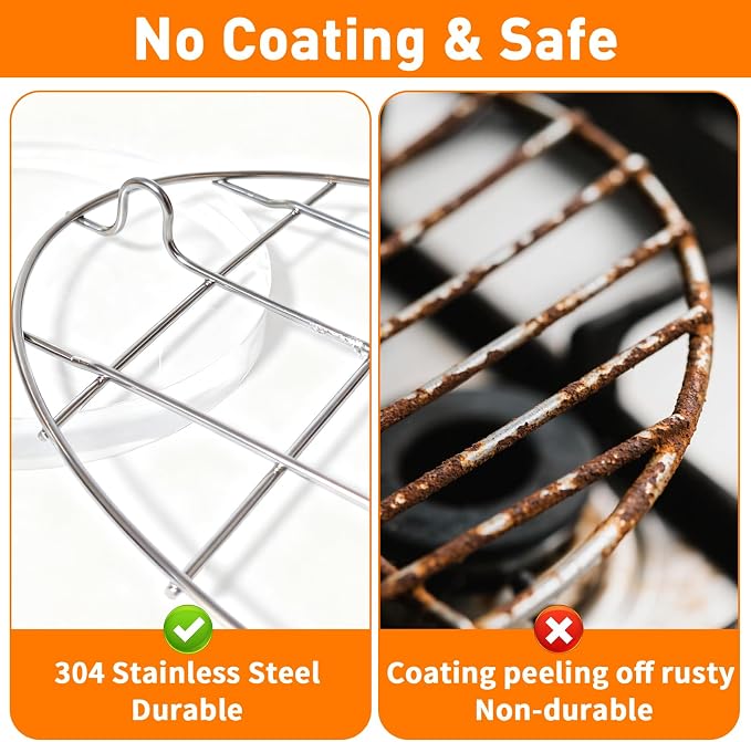 TamBee 9.8 Inch Oval Cookie Cooling Rack, 304 Stainless Steel Thickened Cooling Rack, 0.8 Inch Height Heavy Duty Cookware for Baking, Cooking & Food Cooling, 1 Piece