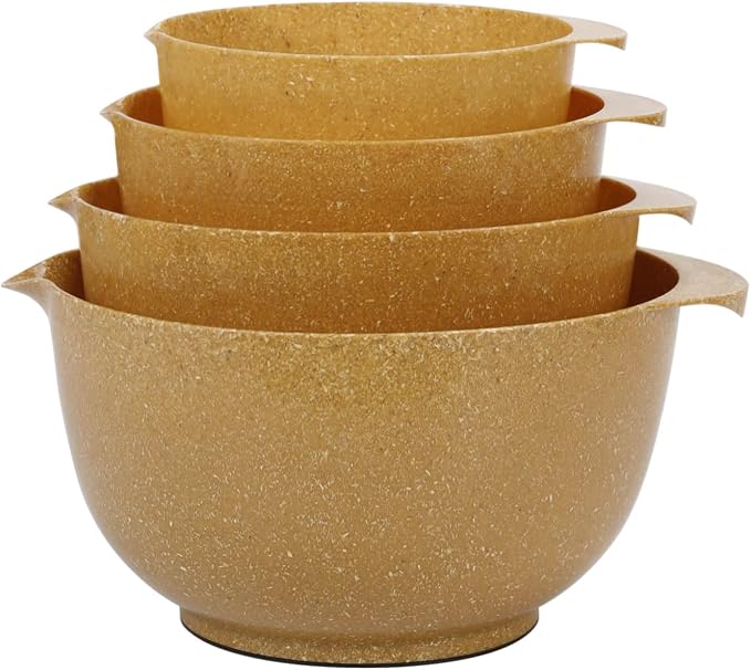 BoxedHome 4.5 Quart Large Plastic Mixing Bowls Set, Microwave Safe,4 Piece | BPA Free Plastic,Non-Slip Stackable Bowl for kitchen Baking,Salads,Meal Prep,RV,Camping,Set of 4 Size 1.7, 2.5, 3.5 and 4.5qt