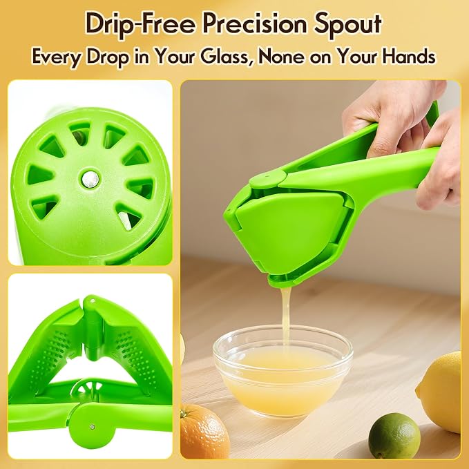 Manual Lemon Squeezer, Hand Lemon Squeezer, Durability and longevity, Easy to Use & Dishwasher Safe, Lemon Juicer, Citrus Juicer, Lemon Juicer Squeezer to Squeeze Lemons, Green, HomeyVenture