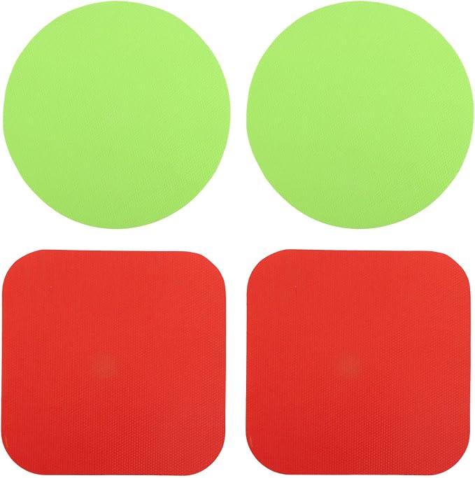 LUTER 4pcs Jar Opener Gripper Pad for Seniors with Weak Hands, Rubber | Multi-function Silicone Bottle Opener Lid Cap Rubber Gripper Pads Kitchen Coasters Gadgets, Red, Green