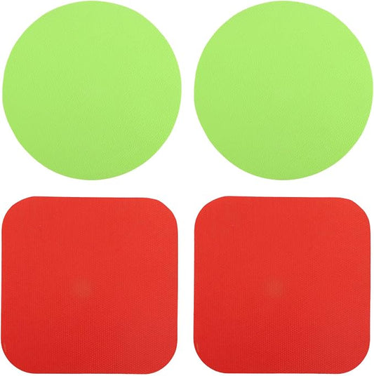 LUTER 4pcs Jar Opener Gripper Pad for Seniors with Weak Hands, Rubber | Multi-function Silicone Bottle Opener Lid Cap Rubber Gripper Pads Kitchen Coasters Gadgets, Red, Green