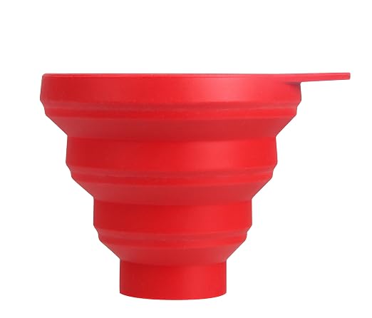 Dr.Oetker Funnel Flexxibel of Silicone Foldable in red, 8 x 8 x 10 cm