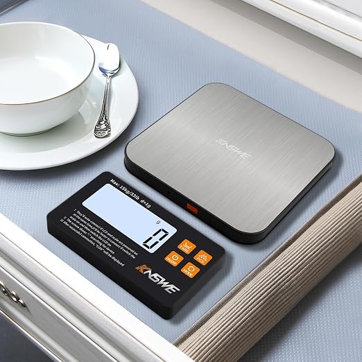 Food Scales with Split Wireless LCD Display 33lb/15kg Digital Kitchen Scale 304 Stainless Steel 1g High Precision 7 Units for Cooking Baking Electric Weighing Coffee with PCS Tare Function