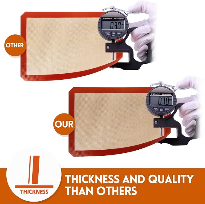 STATINT Non-Stick Silicone Baking Mat, Premium Food Safe - Pack of 4