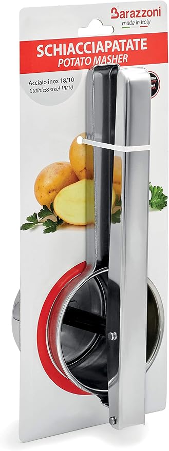 Barazzoni 802065100 Masher, Stainless Steel, Diameter 3.3 x Height 3.7 inches (8.5 x 9.5 cm), Potato Masher