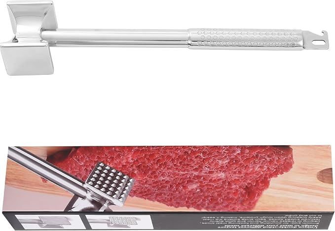 Heavy Duty Meat Tenderizer Mallet, Steak Pounder, Kitchen Hammer for Chicken, Beef & Veal Cutlets, Easy Flattening Tool