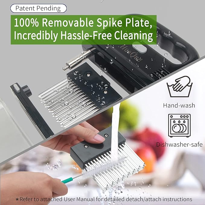 Meat Tenderizer Tool, Detachable 48-Blade Stainless Steel Steak Tenderizer Needles for Tenderizing Beef/Chicken/Pork, Dishwasher Safe, Cleaning Brush/User Manual/Recipe Ebook (PDF) Included