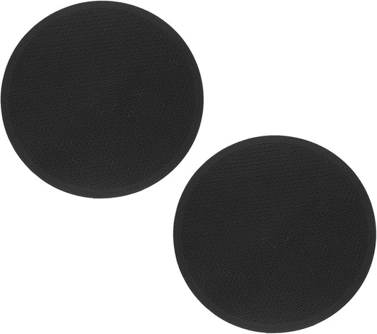 uxcell 2pcs Silicone Trivet Mats 7.9" Dia Round Non-Slip Silicone Pot Holders for Hot Pots and Pans, Heat Resistant Hot Pads for Kitchen Hot Dishes Table Countertops, Black
