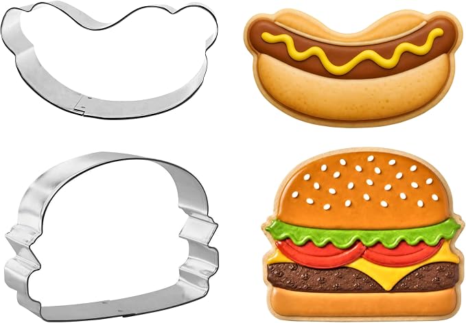 BBQ Grill Cookout Party Cookie Cutter 9 Piece Set from The Cookie Cutter Shop - BBQ Grill, Hamburger, Hot Dog, Mason Jar, Watermelon Cookie Cutters – Tin Plated Steel Cookie Cutters