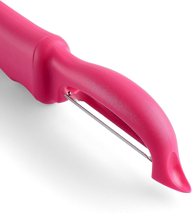 Spring Chef Premium Stainless Steel Vegetable Peeler for Kitchen, Dishwasher Safe Apple Peeler with Non-Slip Handle & Sharp Blades, Peel Potato, Fruit, Veggie, Carrot, Mango, Cucumber - Pink