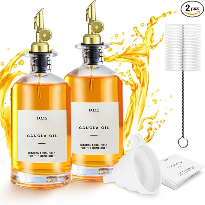 350 ML Premium Olive Oil Dispenser Bottles for Kitchen with Pourer, Elegant Olive Oil Bottle, Sprayer for Cooking, Vinegar Dispenser Bottle Set of 2,Home Oil Container As Gift (M)