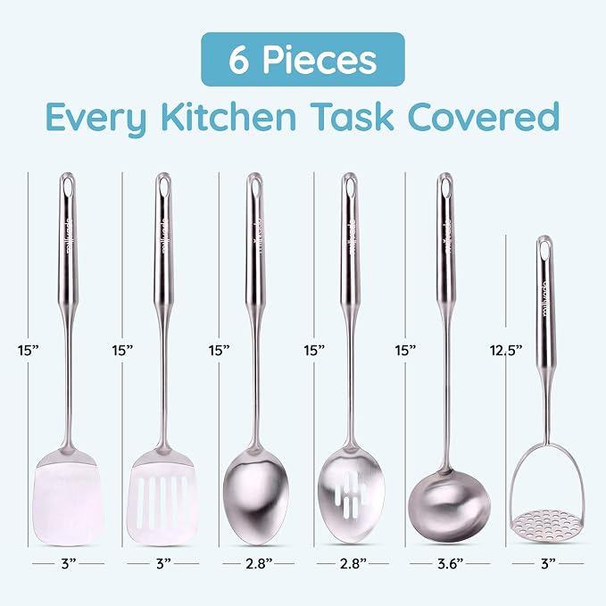Millvado Potato Masher Stainless Steel, Best Mashed Potatoes Masher Kitchen Tool, Potato Smasher For Potatoe, Avocado, Sweet Potato, Beans, Large Heavy Duty Metal Mashing Utensil, 12.5 Inch