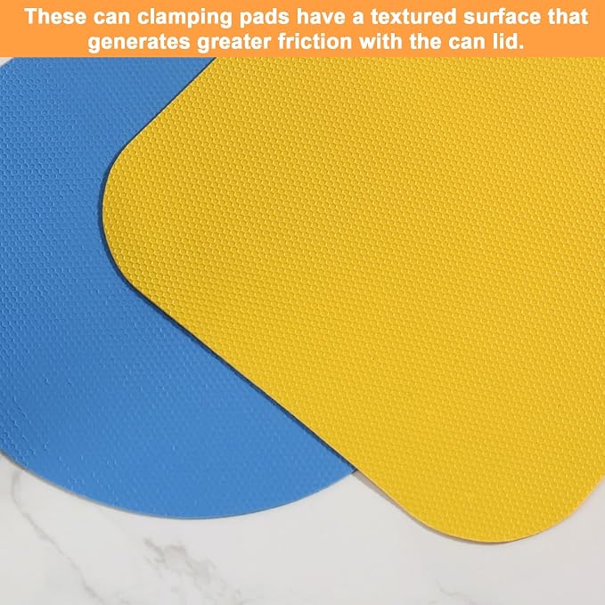 LUTER 4pcs Jar Opener Gripper Pad for Seniors with Weak Hands, Rubber | Multi-function Silicone Bottle Opener Lid Cap Rubber Gripper Pads Kitchen Coasters Gadgets, Blue, Yellow