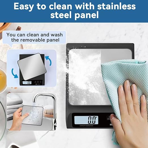 13lb/0.1g Precision Digital Food Scale - Food Scale & Kitchen Scale for Meal Prep and Kitchen Baking - Espresso Coffee Scale, Gram Scale, Stainless Steel Platform & LCD Display - Black