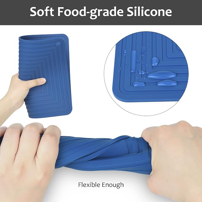 Beige Silicone Trivets for Hot Dishes Pots and Pans, Hot Pads for Kitchen, Rectangler Silicone Pot Holders, Heat Resistant Mat for Quartz Countertops, Multipurpose Trivet Mat Set 2