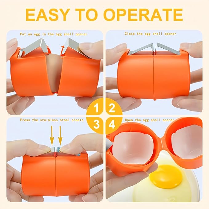 3 PCS Egg Shell Opener,Premium Egg Cracker, Egg Peeler can Break Eggs Quickly,Egg Cracker Tool for Raw Eggs,Kitchen Gadgets,Egg Slicer,Egg Opener Tool,Egg Separator for Raw Eggs