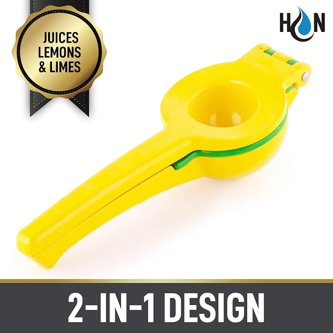 Hydration Nation 2-in-1 Lemon Squeezer - Manual Citrus Juicer For Lemons & Limes - Handheld Metal Lemon Juicer Extracts Citrus Juices